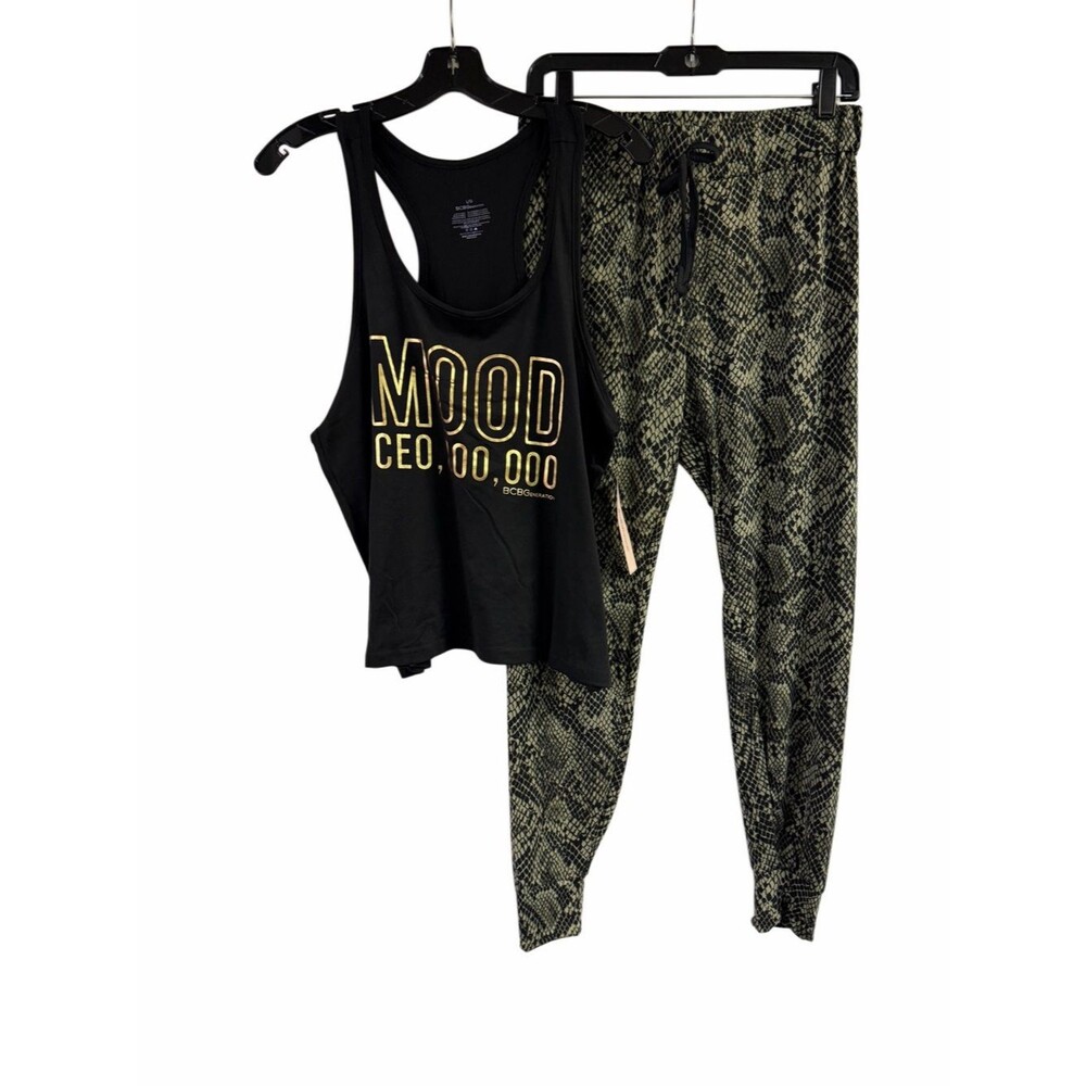 NWT BCBG BCBGeneration Mood CEO Pajama Tank & Jogger Set Size L